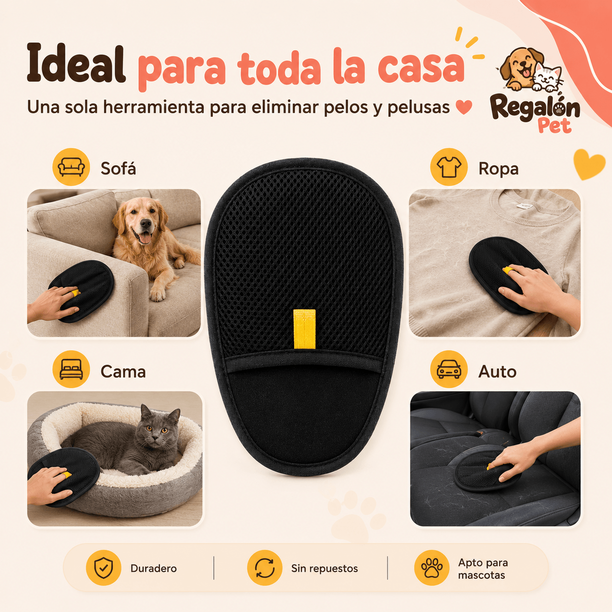Guante PetCleaner™ Removedor de Pelos para Mascotas 4